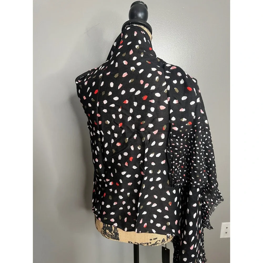 Laura Ashley Black Pink Abstract  Print Viscose Scarf arts‎ NWT casual chic
